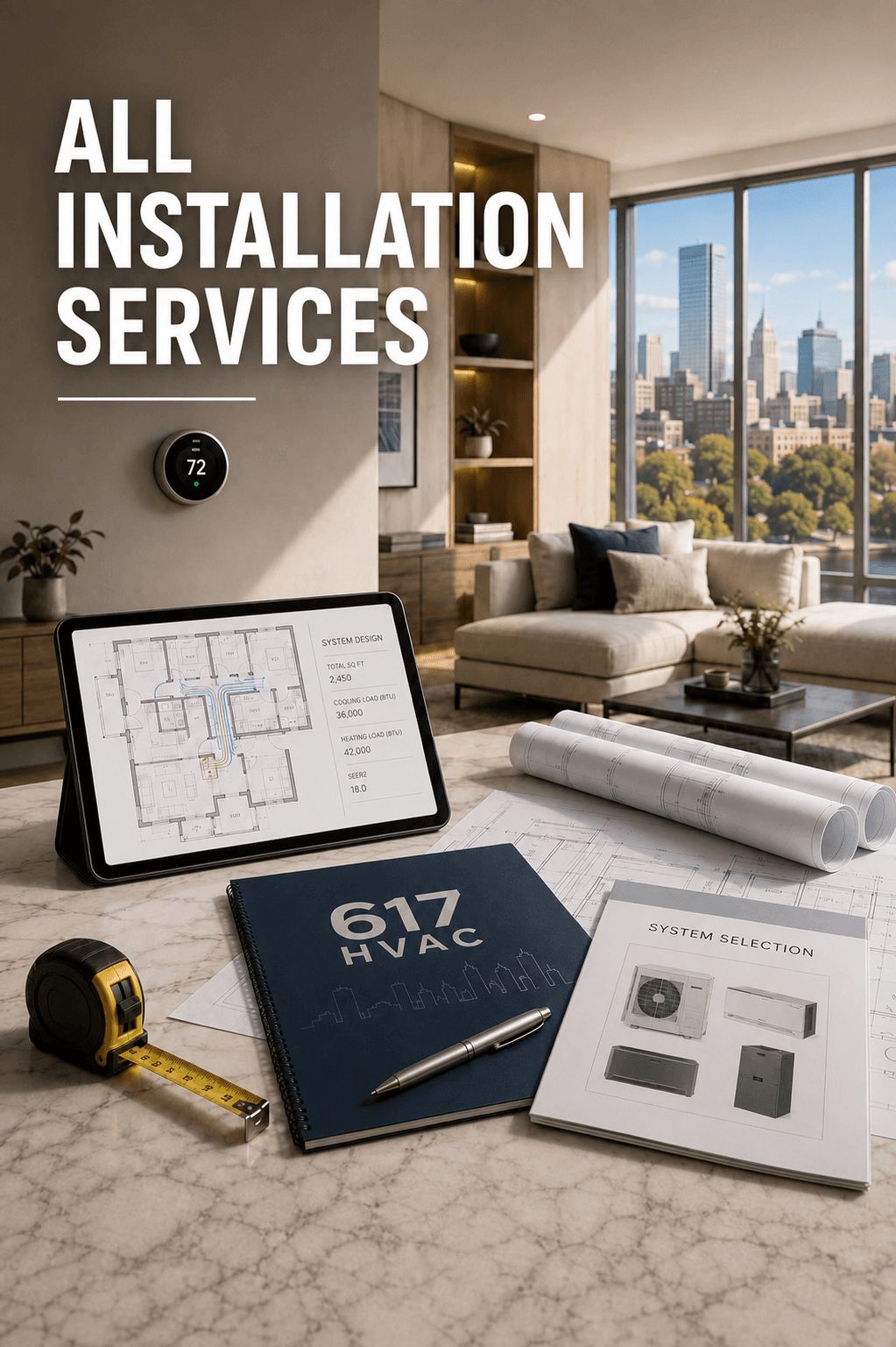 Measured HVAC installation planning for a Greater Boston home